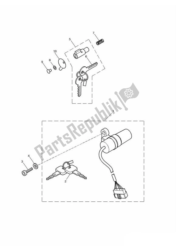All parts for the Ignition Switch/steering Lock of the Triumph America Carburettor 790 2002 - 2007